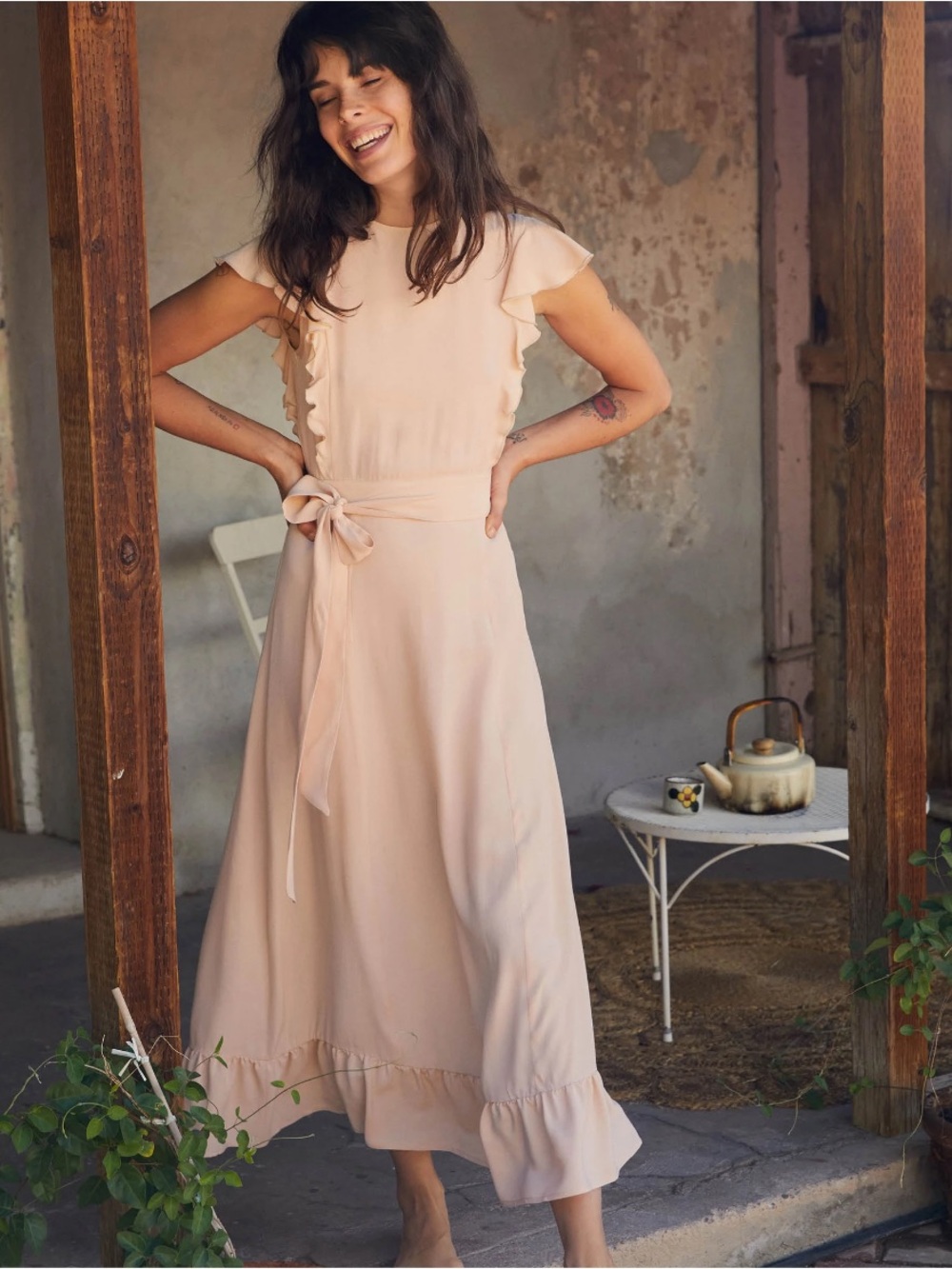 Christy Dawn Quinn Dress Size Medium Butterscotch Peach Pink NWT